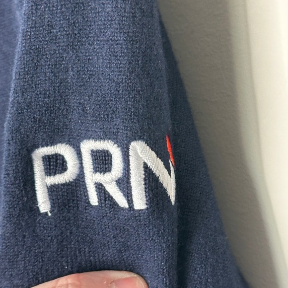 G/FORE Wind Breaker Merino Wool Quarter Zip Pullover Sweater Mens Medium Navy - Picture 12 of 14